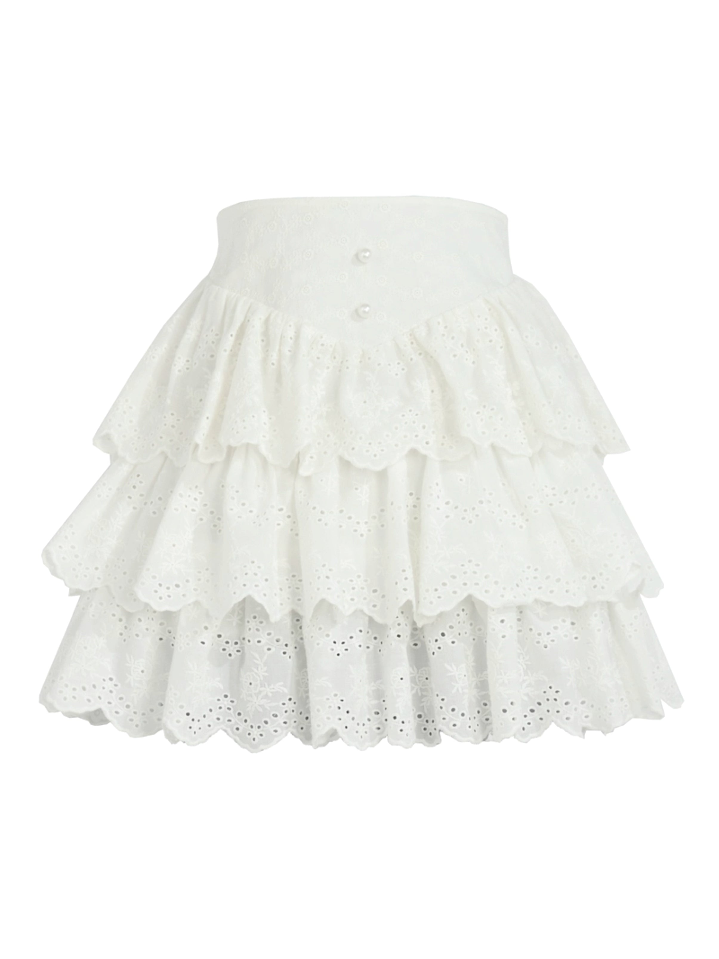 The First Snow High-Waist Sweet Lace Skirt-ntbhshop