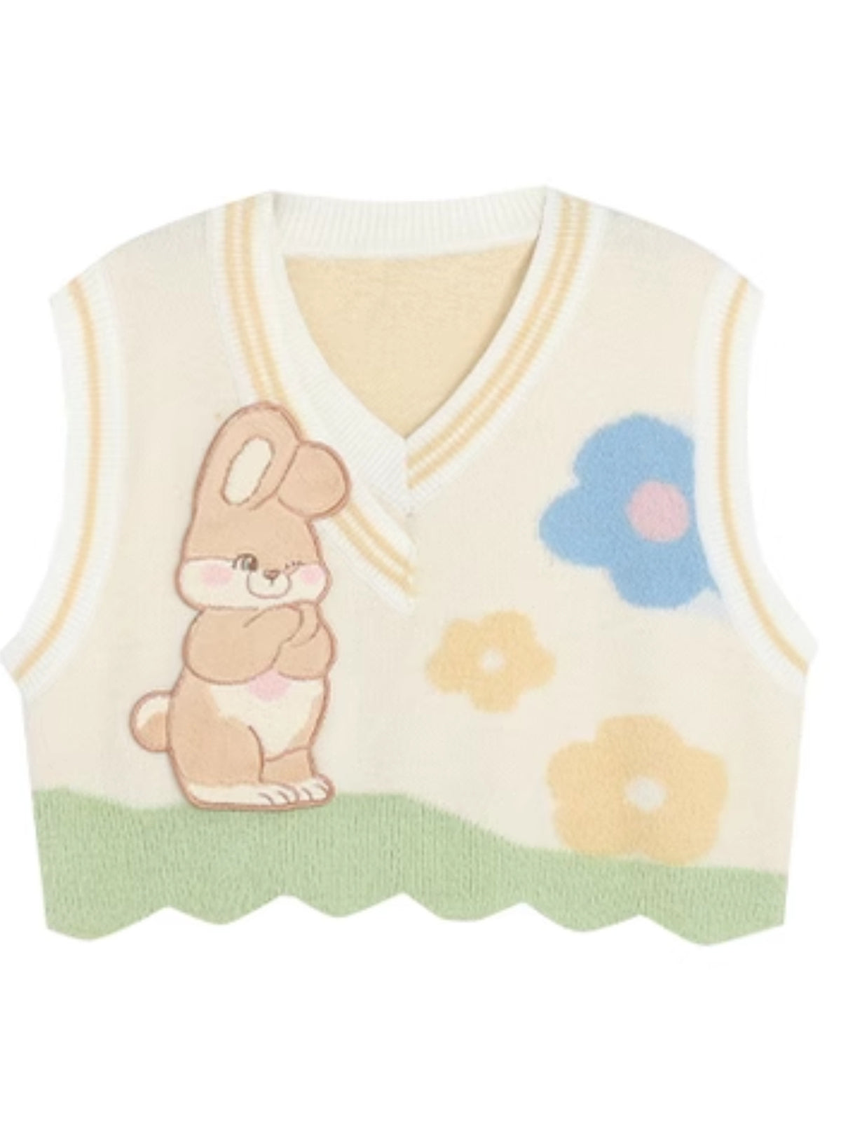 Sweet and Cute Rabbit Wool Knitwear Short Vest-ntbhshop