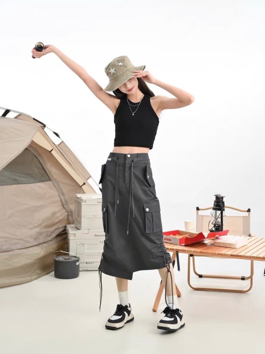 Wilderness Chic Workwear Camping Cargo Skirt-ntbhshop