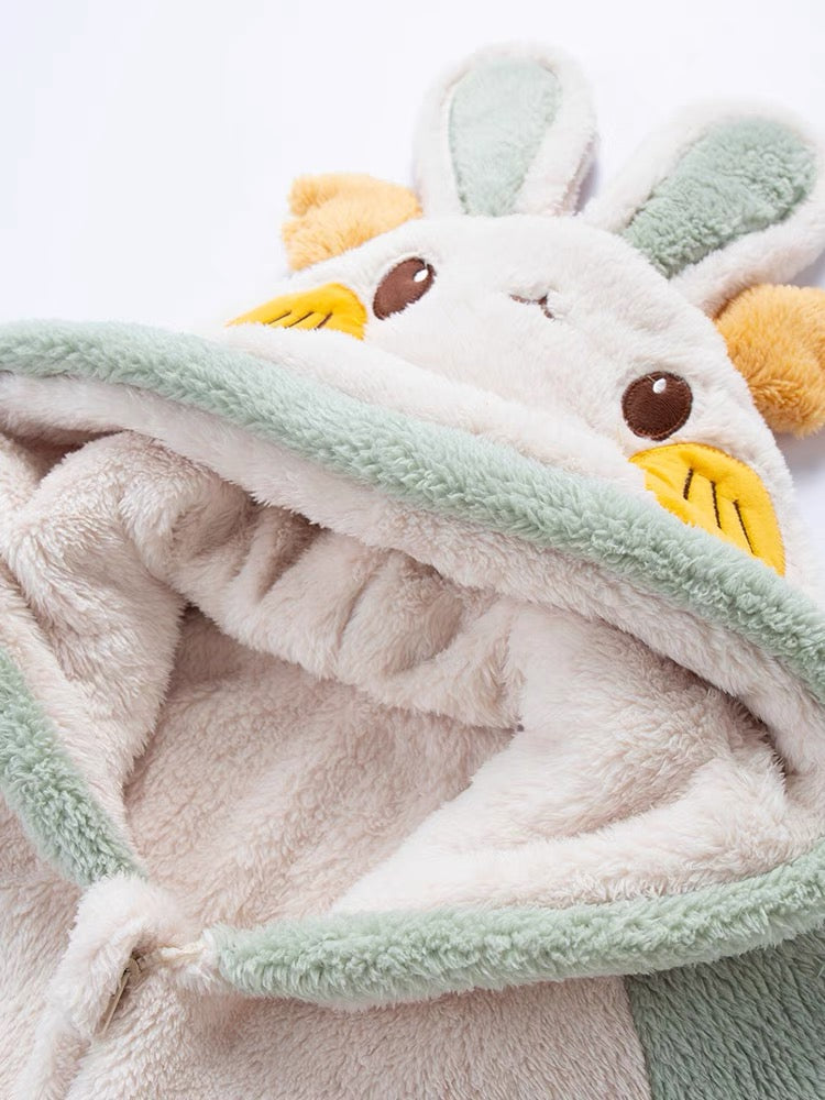 Shy Bunny Cozy Dreamy Winter Fleece One-Piece Pajama-ntbhshop