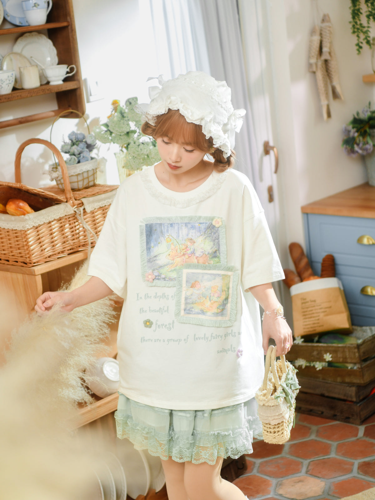 Forest Prince Healing Oil Painting Mint Short Sleeve Tees-ntbhshop