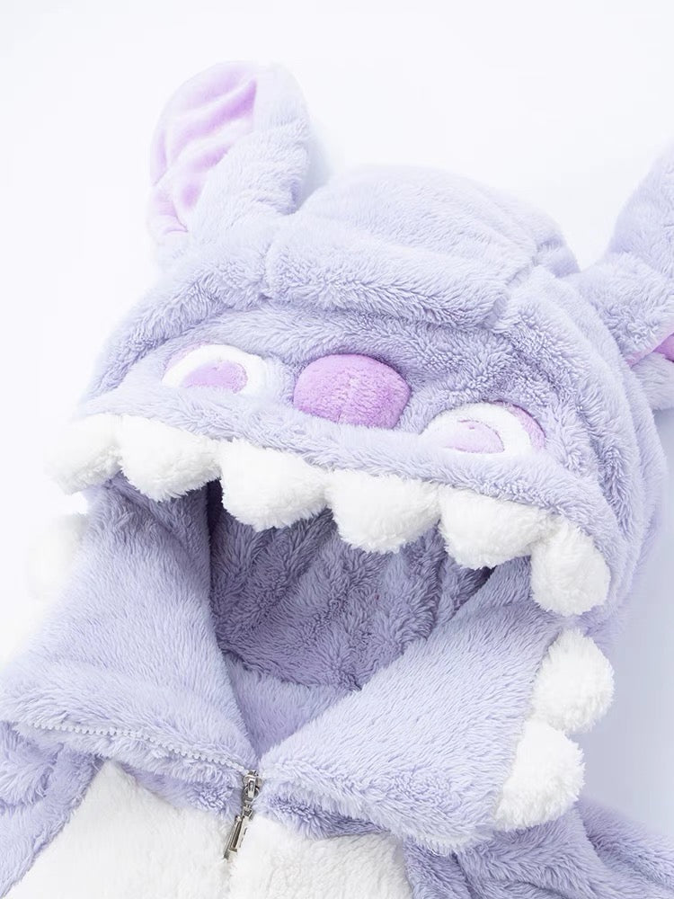 Purple Monster Cozy Winter Fleece One-Piece Pajama-ntbhshop