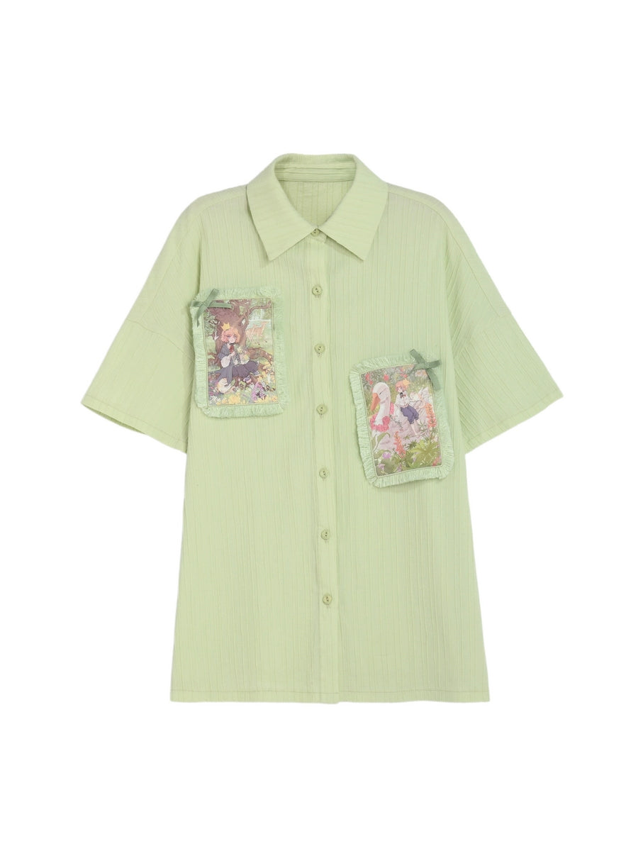 Forest Prince Loose Fit Short Sleeve Muslin Shirt-ntbhshop