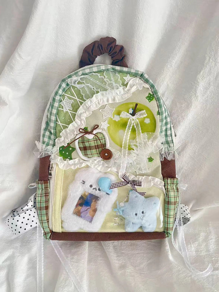 Green Apple Patchwork Backpack - ntbhshop