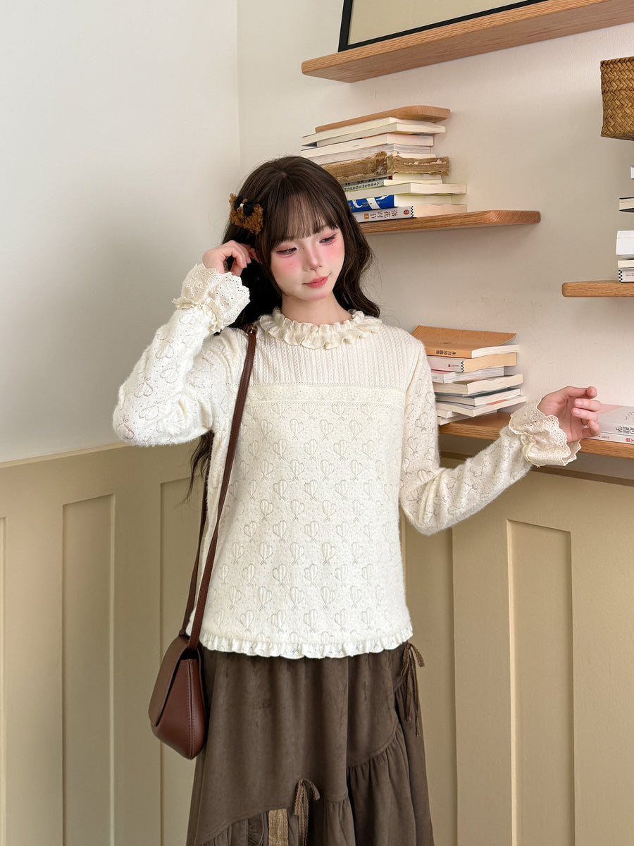 Milky Heart Ruffle Top - ntbhshop