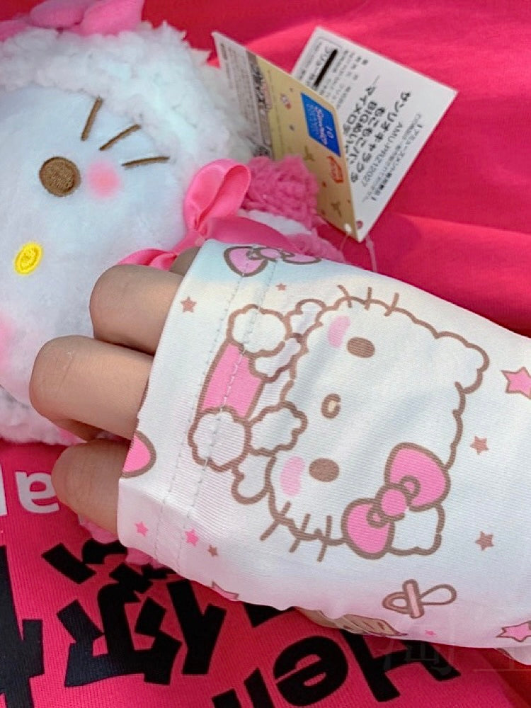 Cute Hello Kitty Sunscreen UV Protection Ice Silk Arm Sleeves-ntbhshop