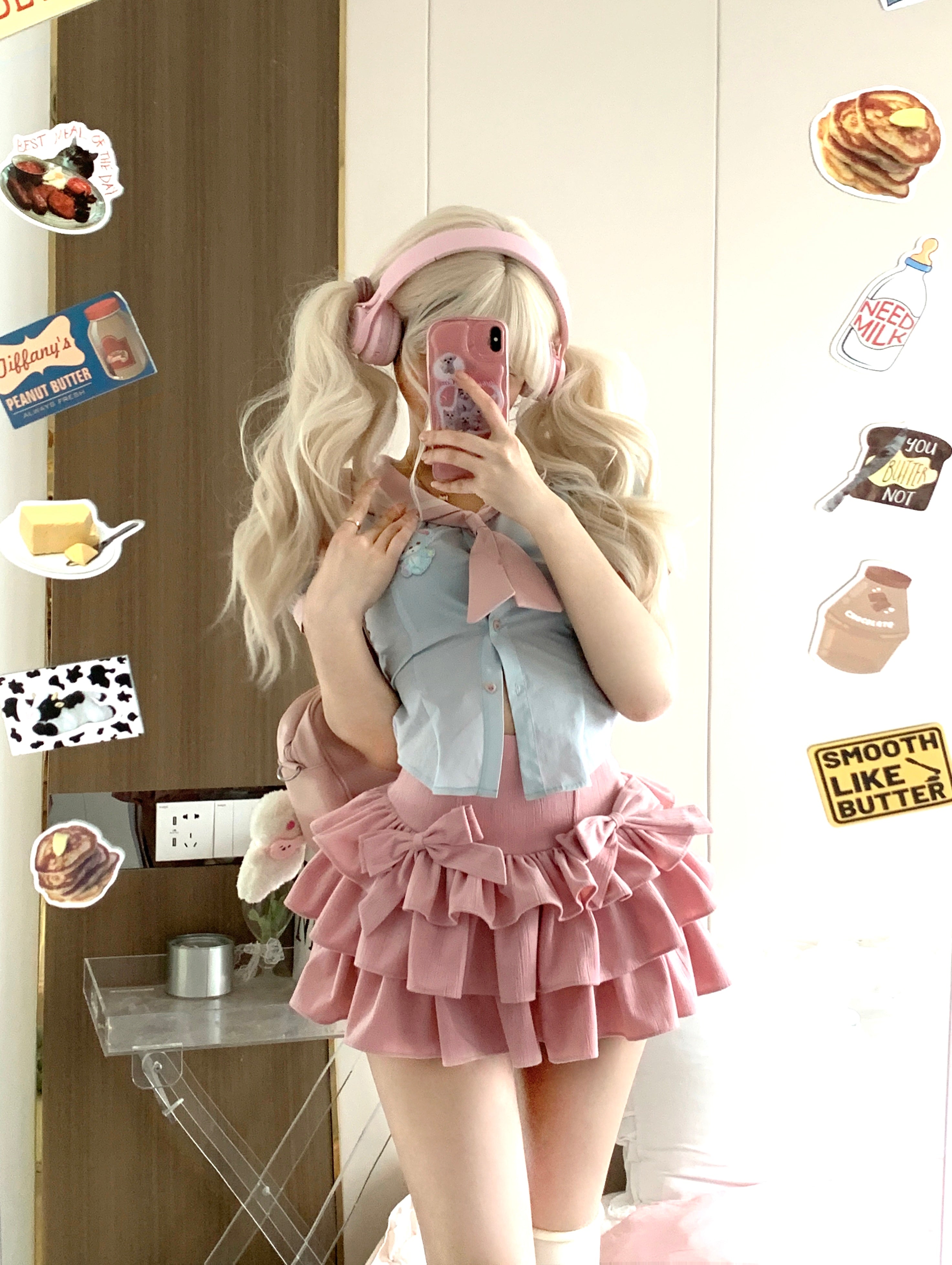 Sweet and Spicy Running Sweetheart A-line High Waist Bow Knot Cake Skirt-ntbhshop