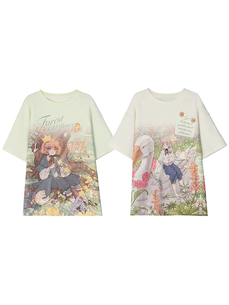 Forest Prince Round-Neck Short Sleeve T-Shirts-ntbhshop