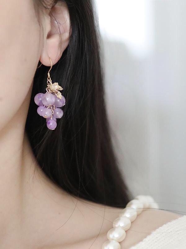 Crystal Grapes Earrings-ntbhshop