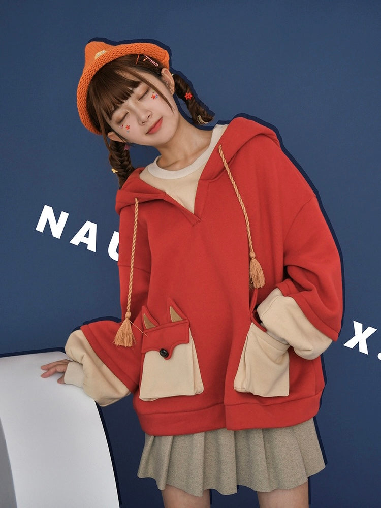 Cute Red Fox Intimate Two-Piece Hoodie-ntbhshop