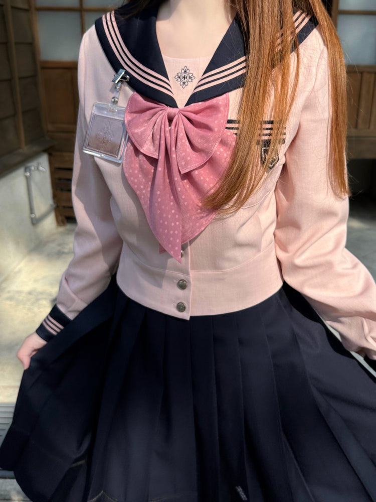 Sakura Petals Japanese Sailor Collar Long-sleeved JK Uniform Blouse-ntbhshop