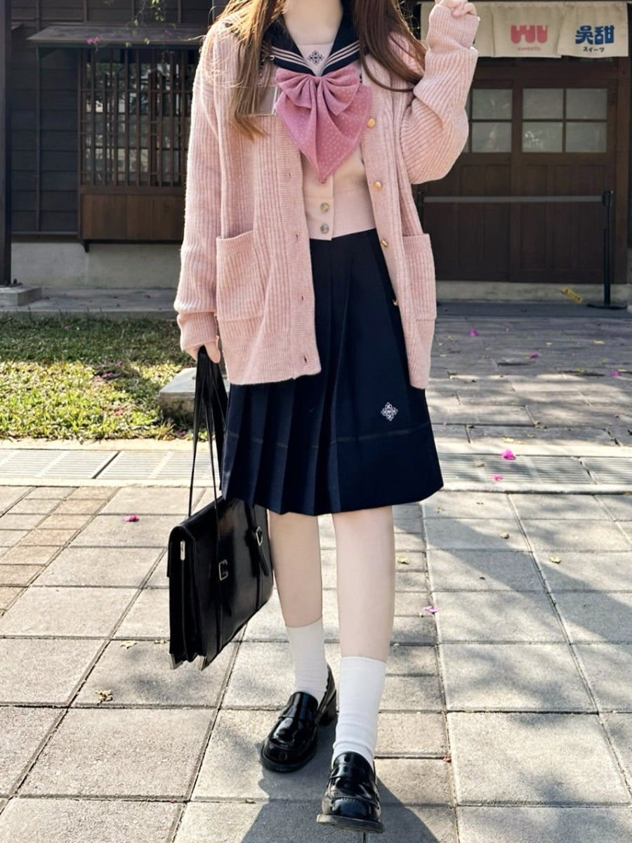 Sakura Petals Japanese Sailor Collar Long-sleeved JK Uniform Blouse-ntbhshop