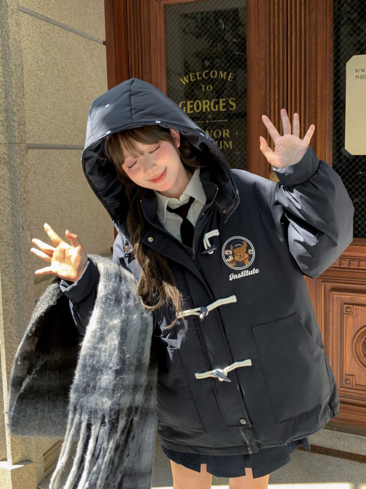 Bear Institute Hooded Puffer Jacket-Outerwear-ntbhshop