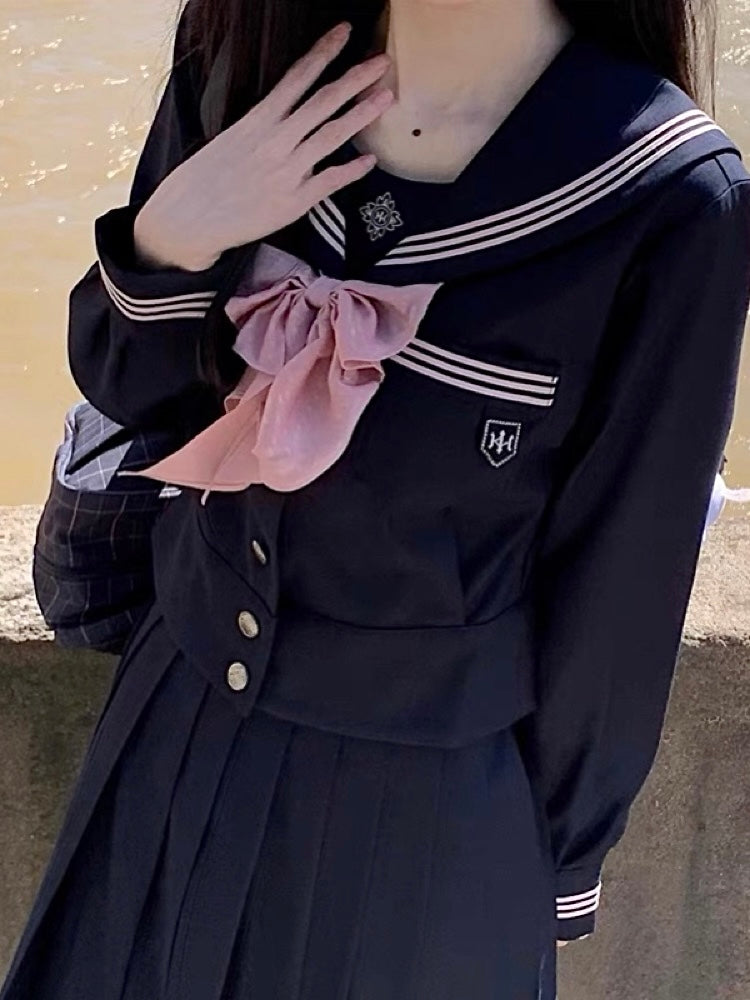 Sakura Petals Long-sleeve Sailor Collar JK Uniform Blouse-ntbhshop