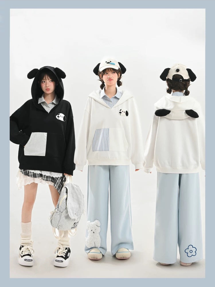 Milk & Paws Puppy Plaid Hoodies-ntbhshop