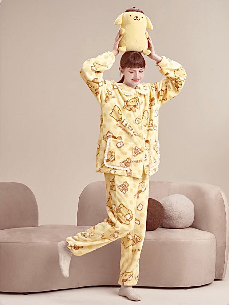 My Melody Cinnamoroll Pompompurin Fleece Pajamas-ntbhshop