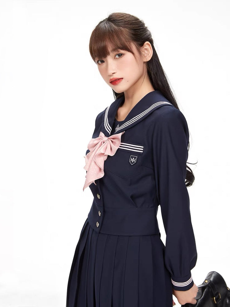 Sakura Petals Long-sleeve Sailor Collar JK Uniform Blouse-ntbhshop