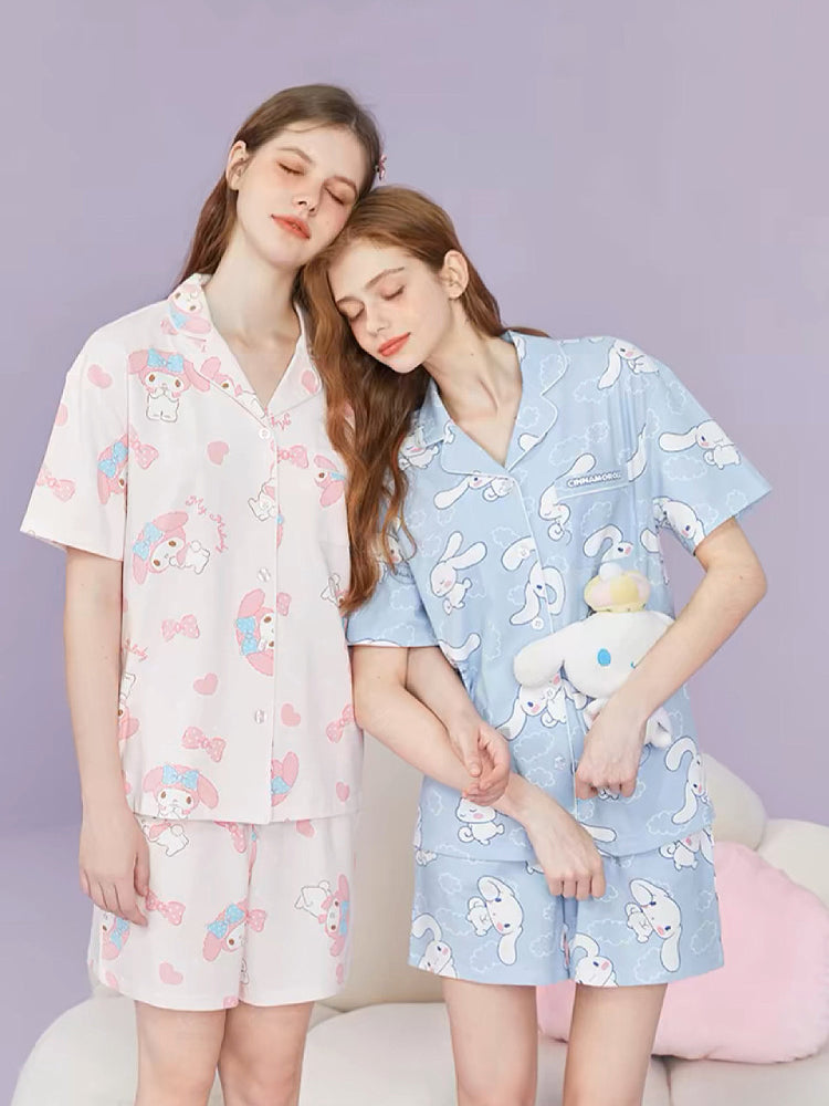 My Melody Kuromi Cinnamoroll Pochacco Short Sleeve Pajama Sets-ntbhshop