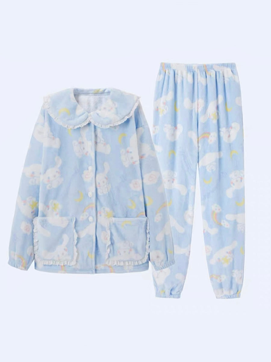 My Melody Cinnamoroll Pompompurin Fleece Pajamas-ntbhshop