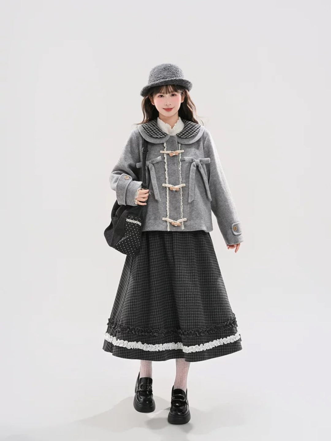 Inkroom Preppy Plaid Midi Skirt-ntbhshop