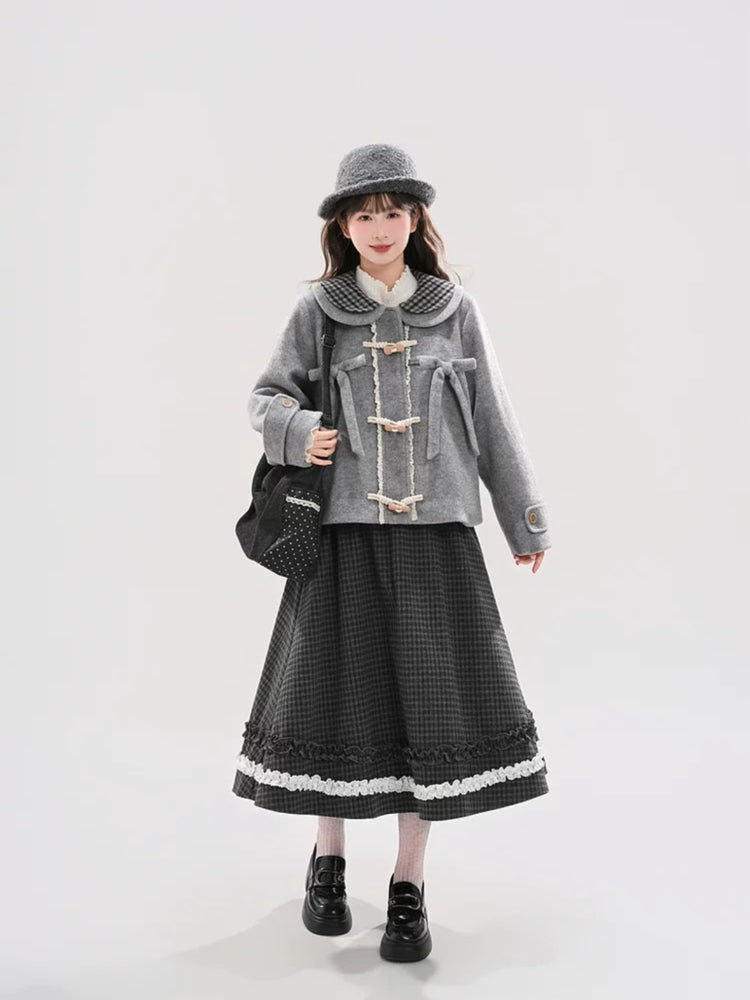 Inkroom Preppy Plaid Midi Skirt-ntbhshop