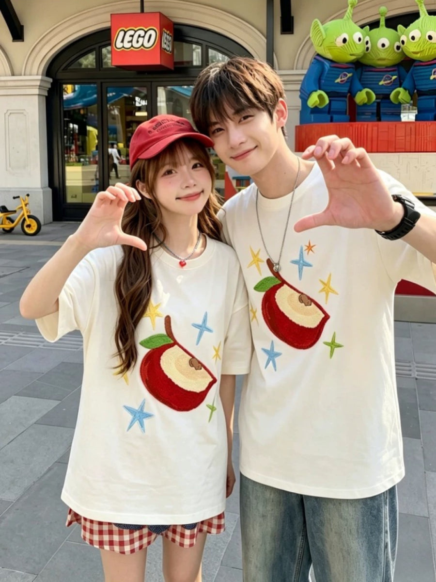 Apple Star Unisex Tees-Tops-ntbhshop