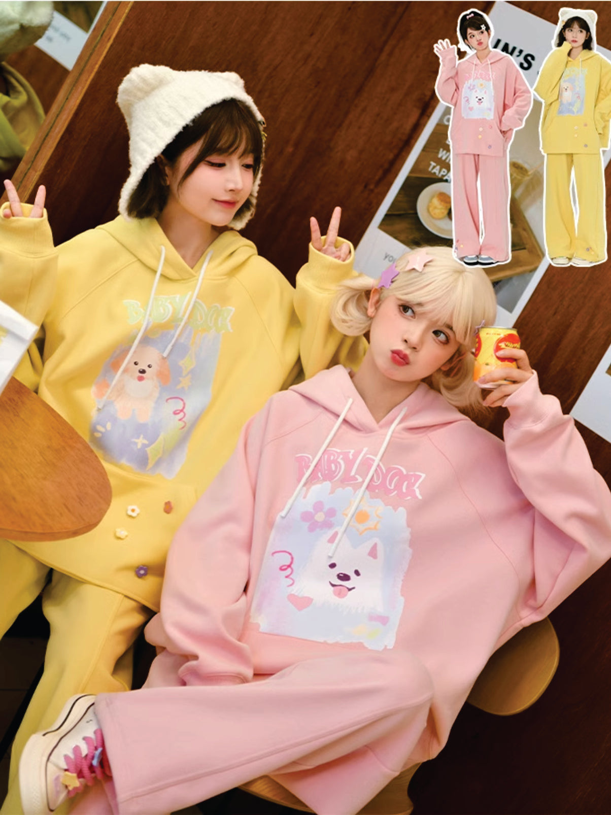 Dopamine Dream Solid Bliss Inner Fleece Pullover Hoodies-ntbhshop