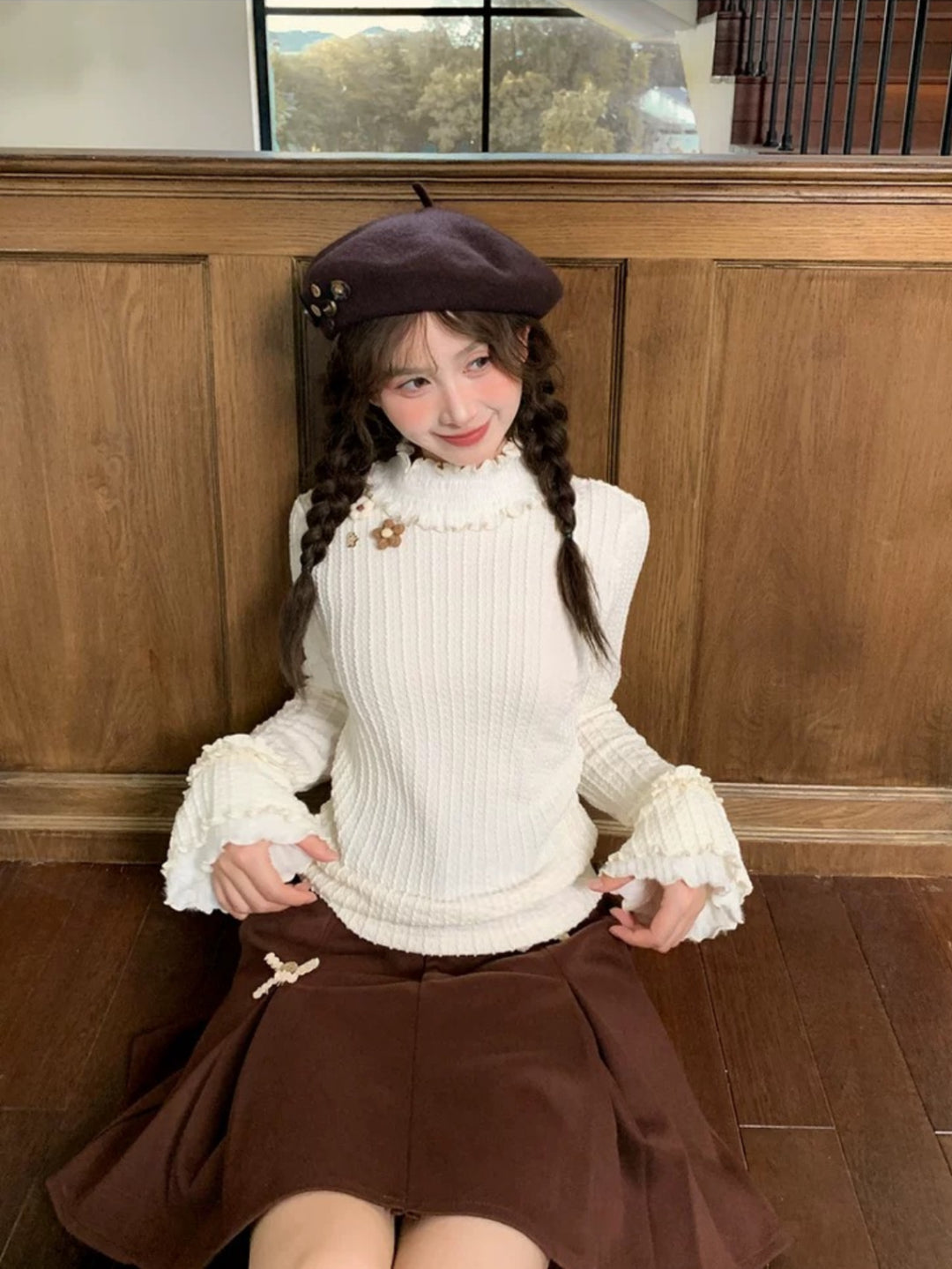 Snowden Rib Ruffle Turtlenecks-ntbhshop