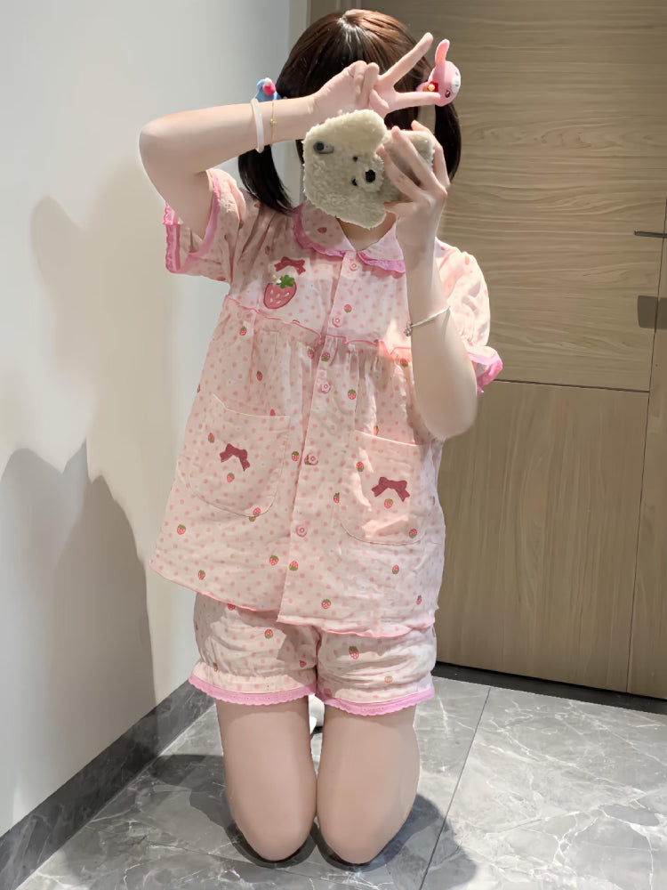Strawberry Dream Cotton Pajama Sets-ntbhshop