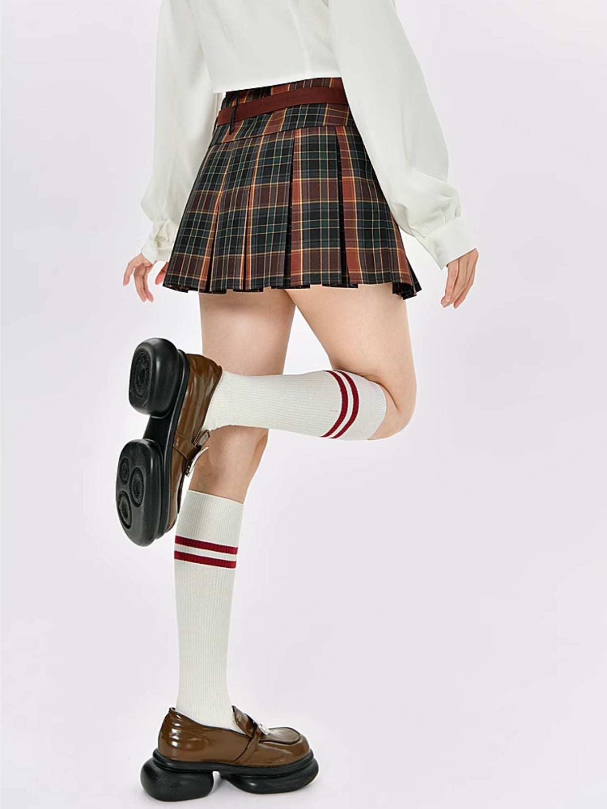 American Babes Retro College Style A-line Mini Skirt-ntbhshop