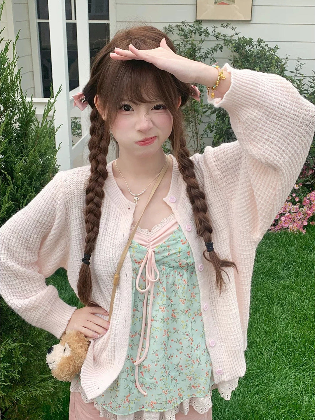 Guava Daydreams Cardigan, Camisole & Pants-Sets-ntbhshop