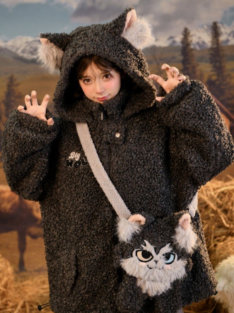 Twilight Wolf Cozy Fleece Jacket & Bag-ntbhshop