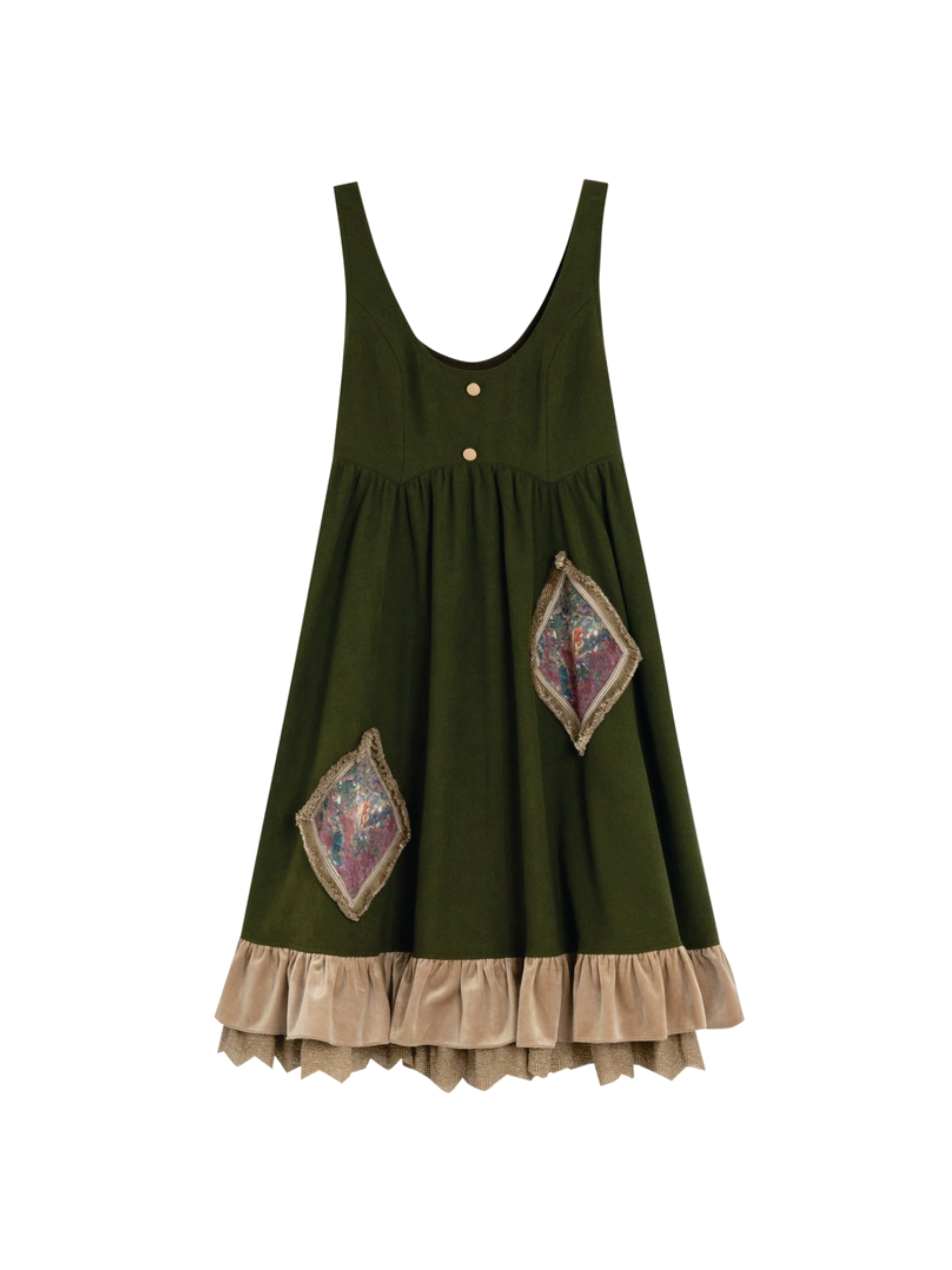 Forest Tale French Style Layered Strap Dress-ntbhshop