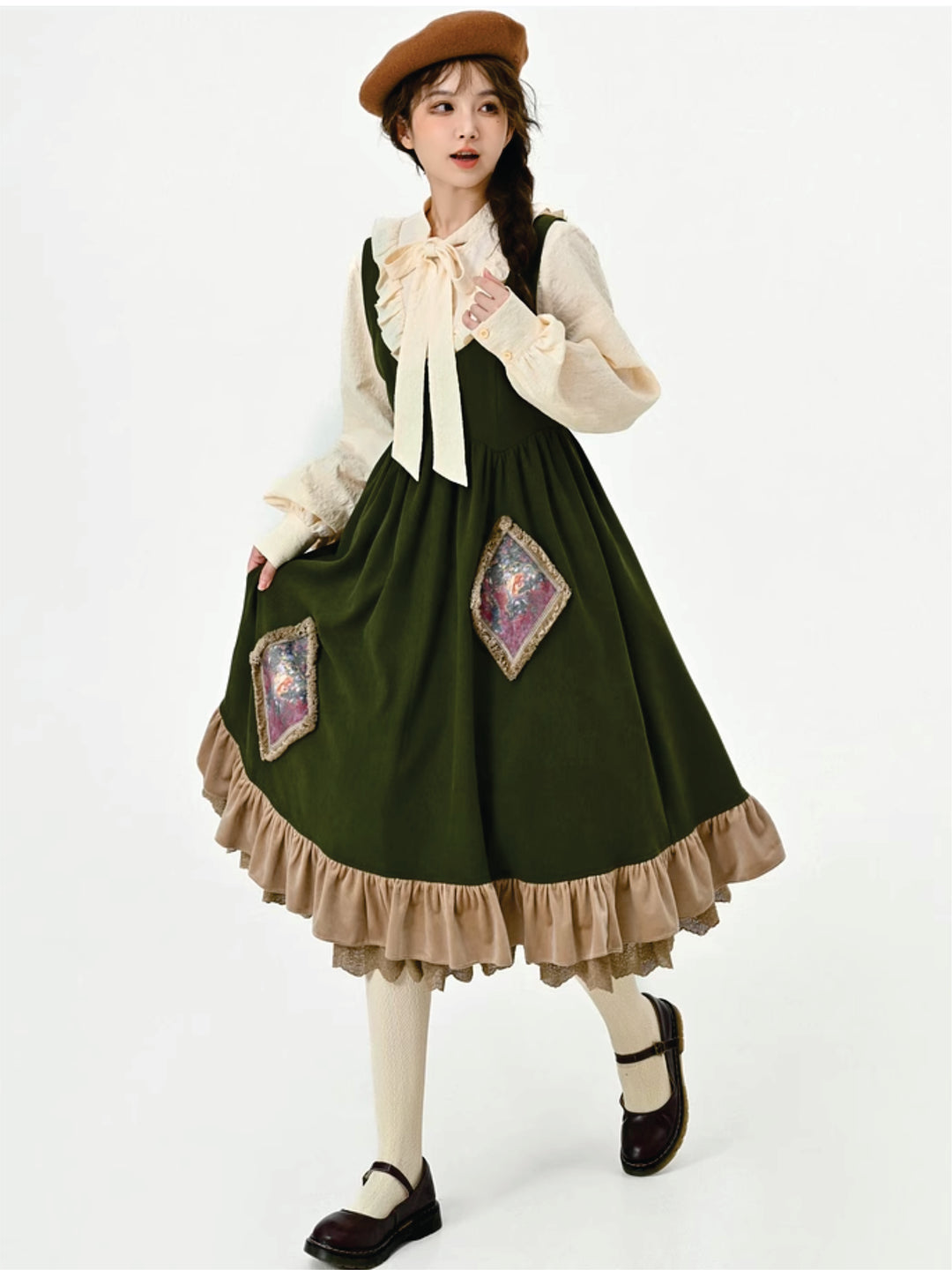 Forest Tale French Style Layered Strap Dress-ntbhshop