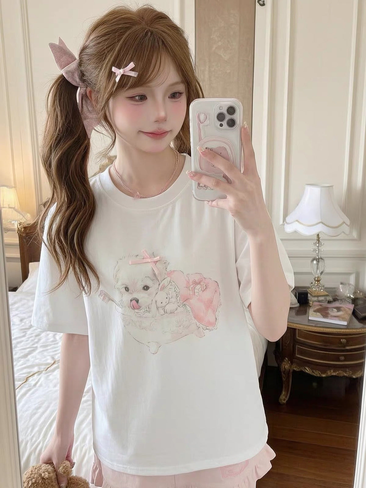 Sleepover Puppy Tee & Arm Sleeves-Tops-ntbhshop