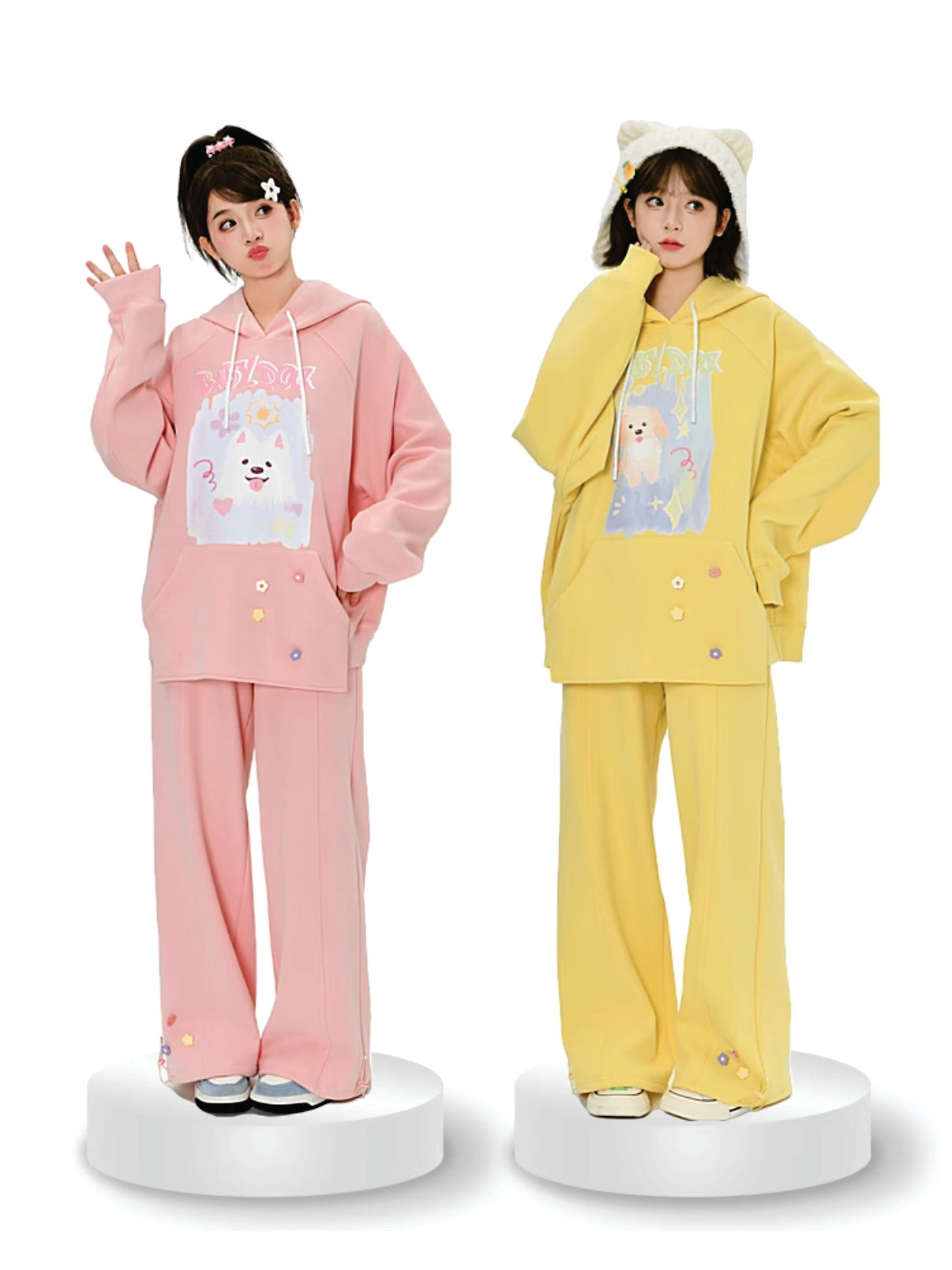 Dopamine Dream Solid Bliss Inner Fleece Pullover Hoodies-ntbhshop