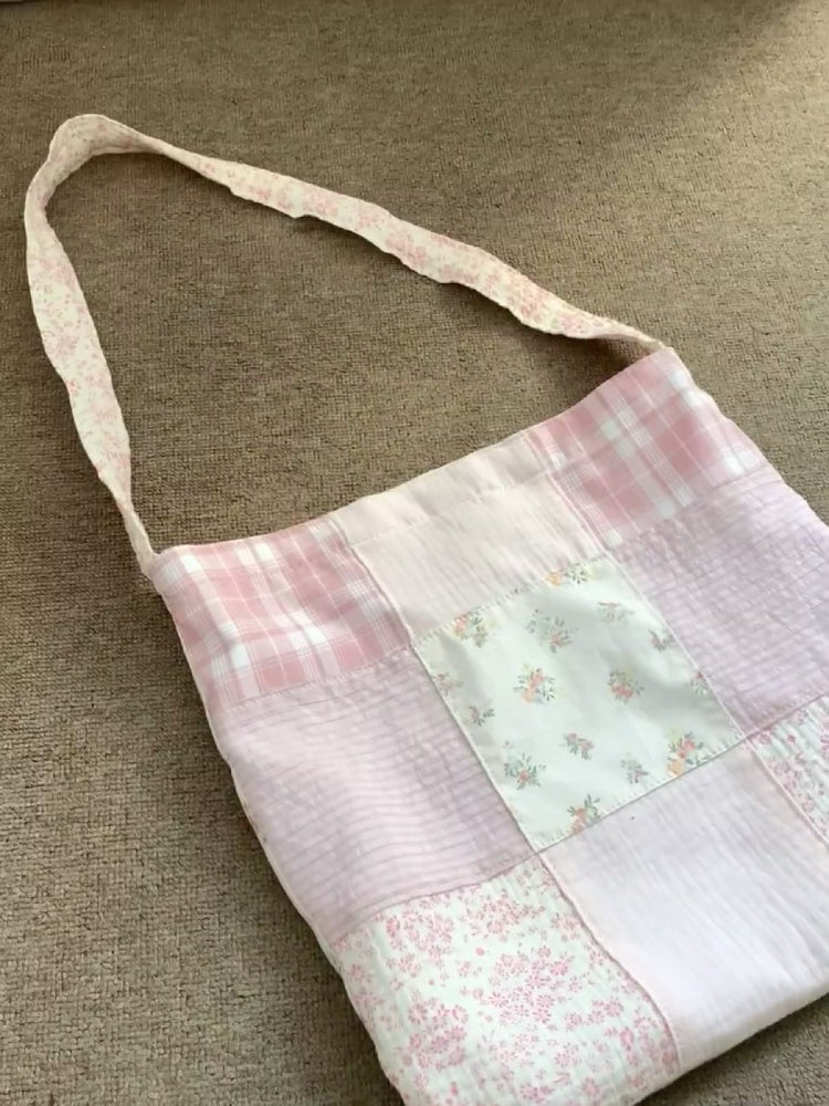 Pastel Floral Plaid Patchwork Bag-ntbhshop
