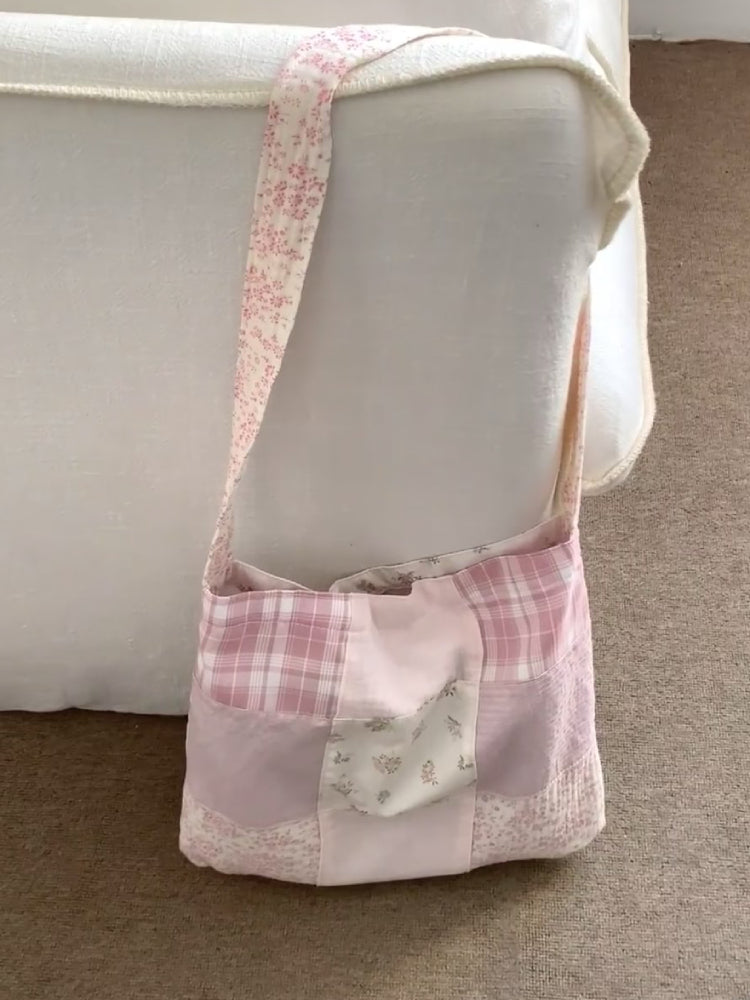 Pastel Floral Plaid Patchwork Bag-ntbhshop