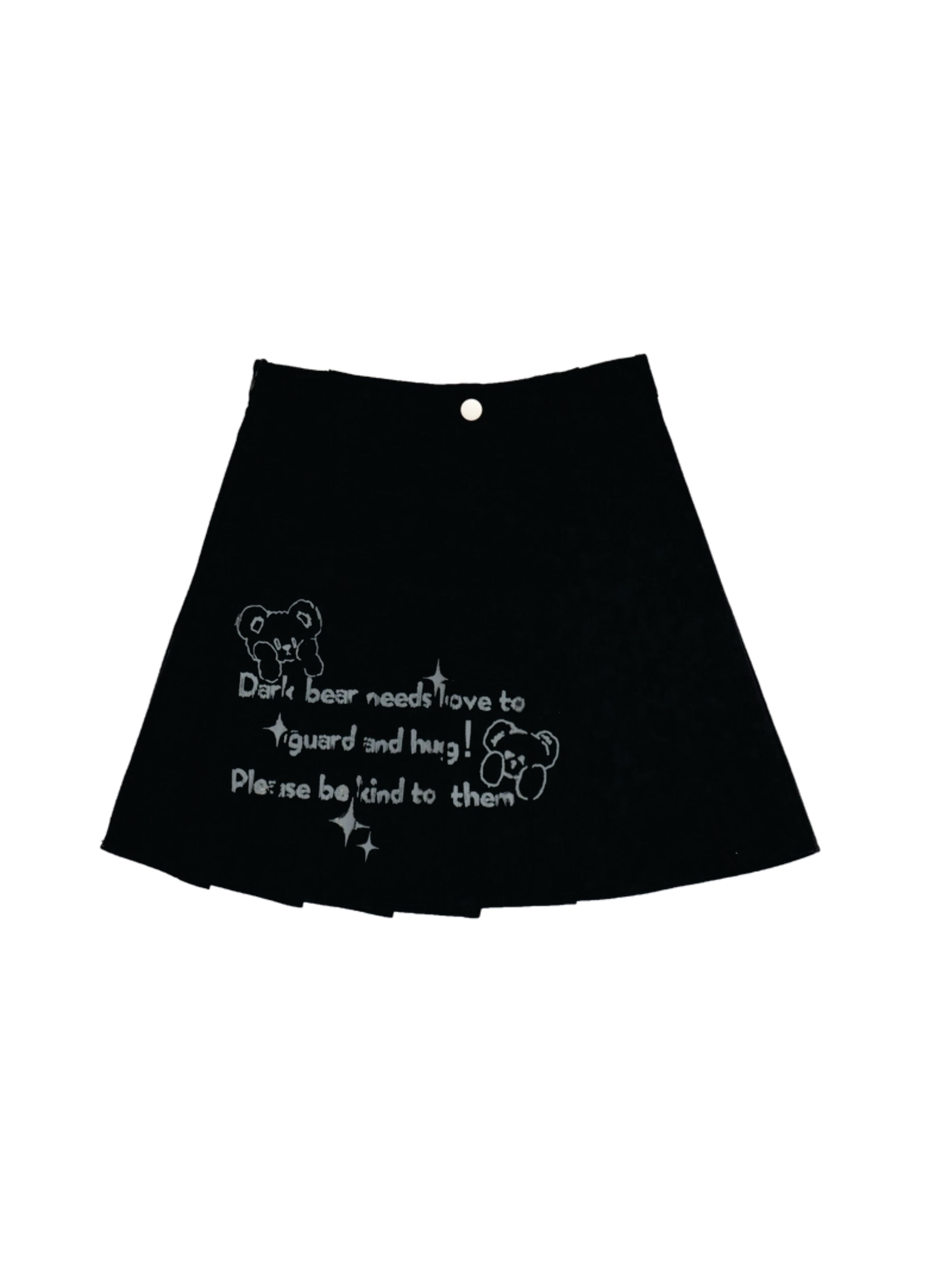 Dark Bear Pleated A-Line Skirt-ntbhshop