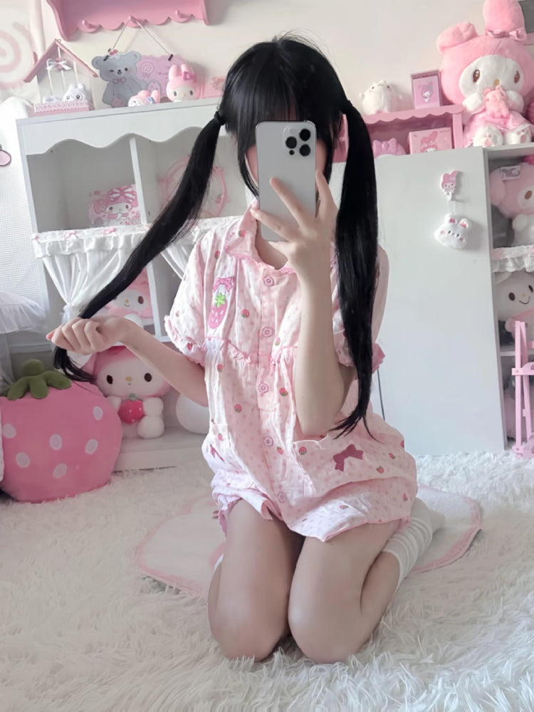 Strawberry Dream Cotton Pajama Sets-ntbhshop