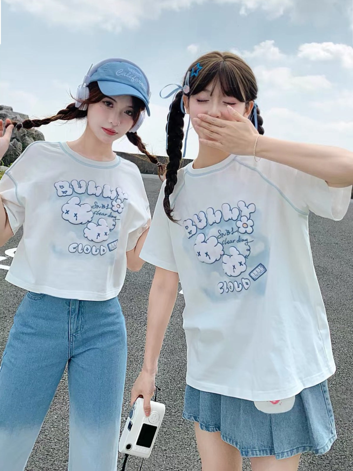 Cloud Bunny Cotton Tee-Tops-ntbhshop