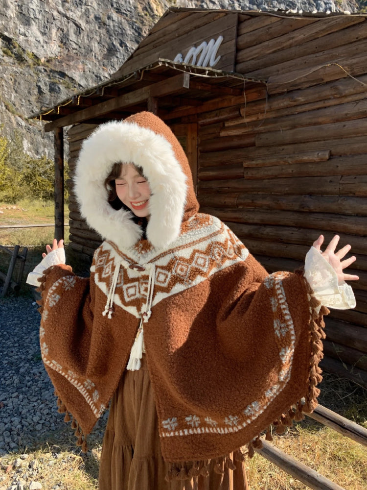 Hearthlight Tassel Hooded Cape-ntbhshop