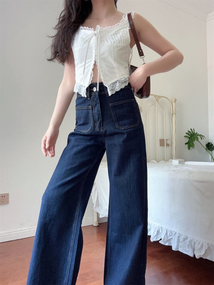 Pure Eclat French Lace Suspender Crop Top-ntbhshop