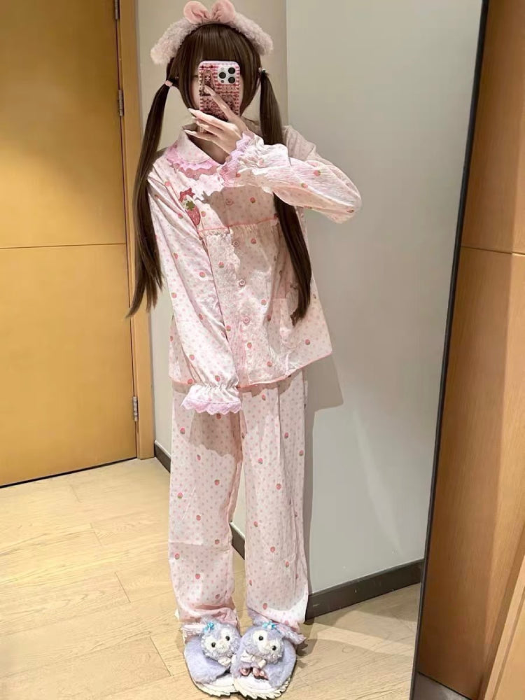 Strawberry Dream Cotton Pajama Sets-ntbhshop