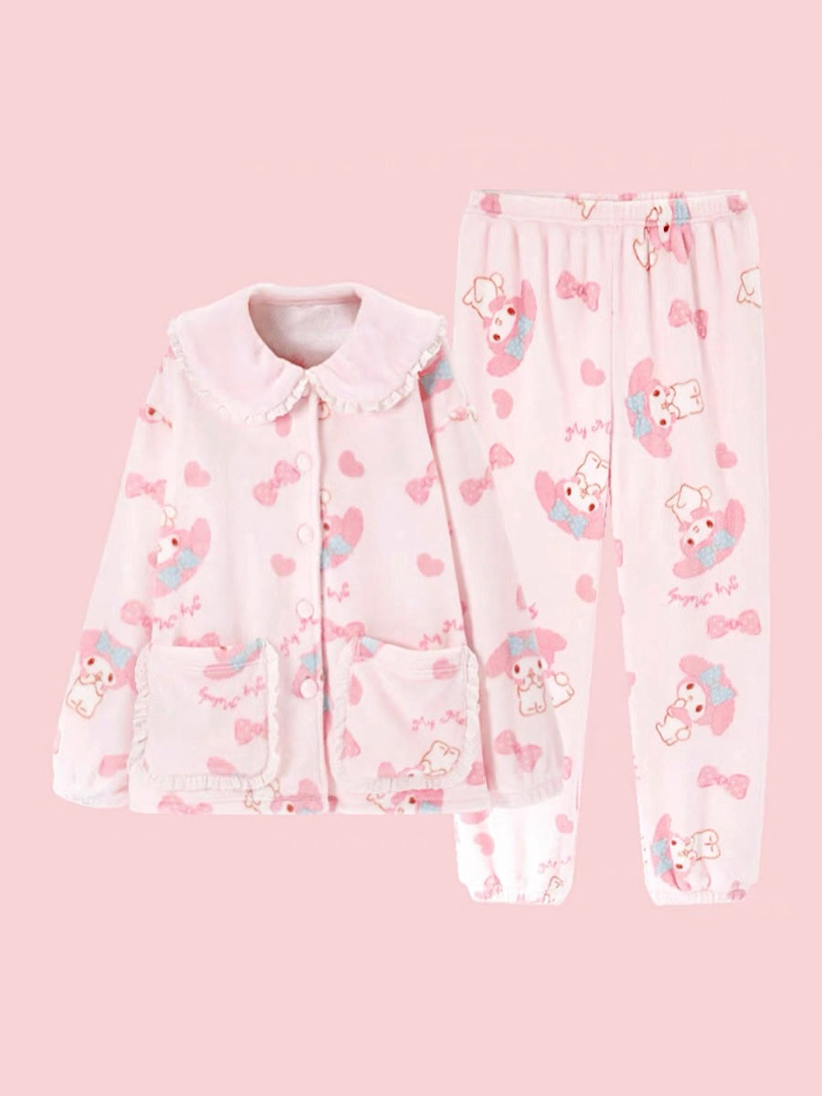 My Melody Cinnamoroll Pompompurin Fleece Pajamas-ntbhshop