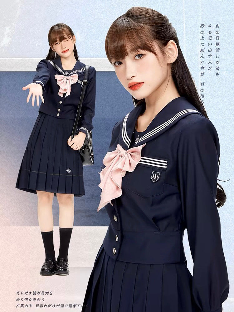Sakura Petals Long-sleeve Sailor Collar JK Uniform Blouse-ntbhshop