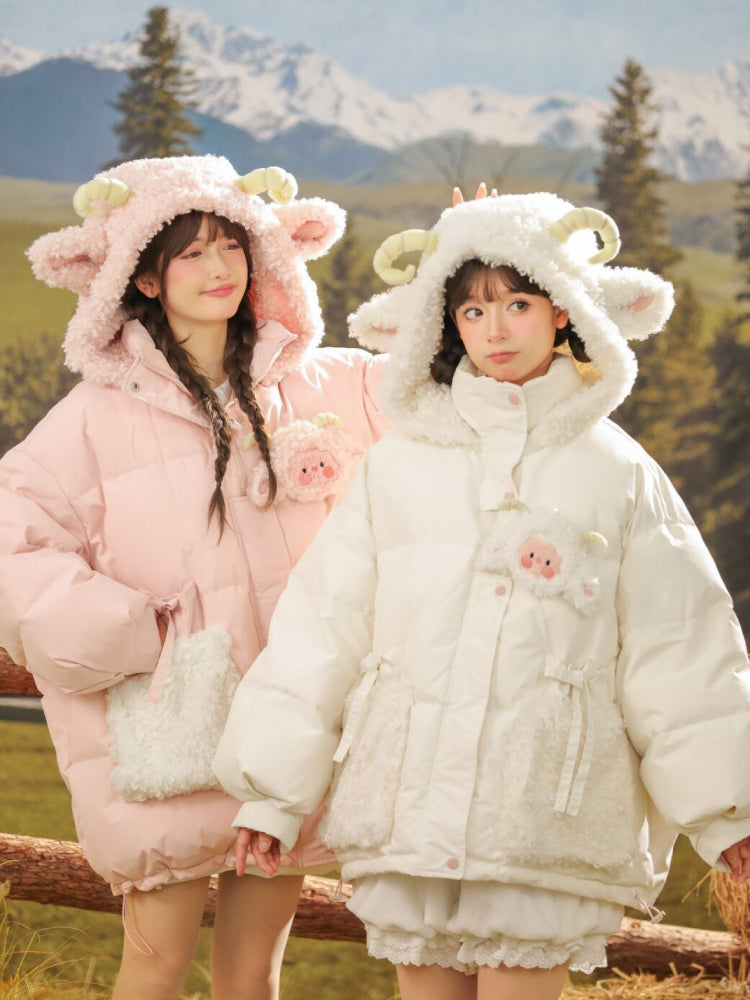Blossom Pasture Lamb Puffer Coats-ntbhshop