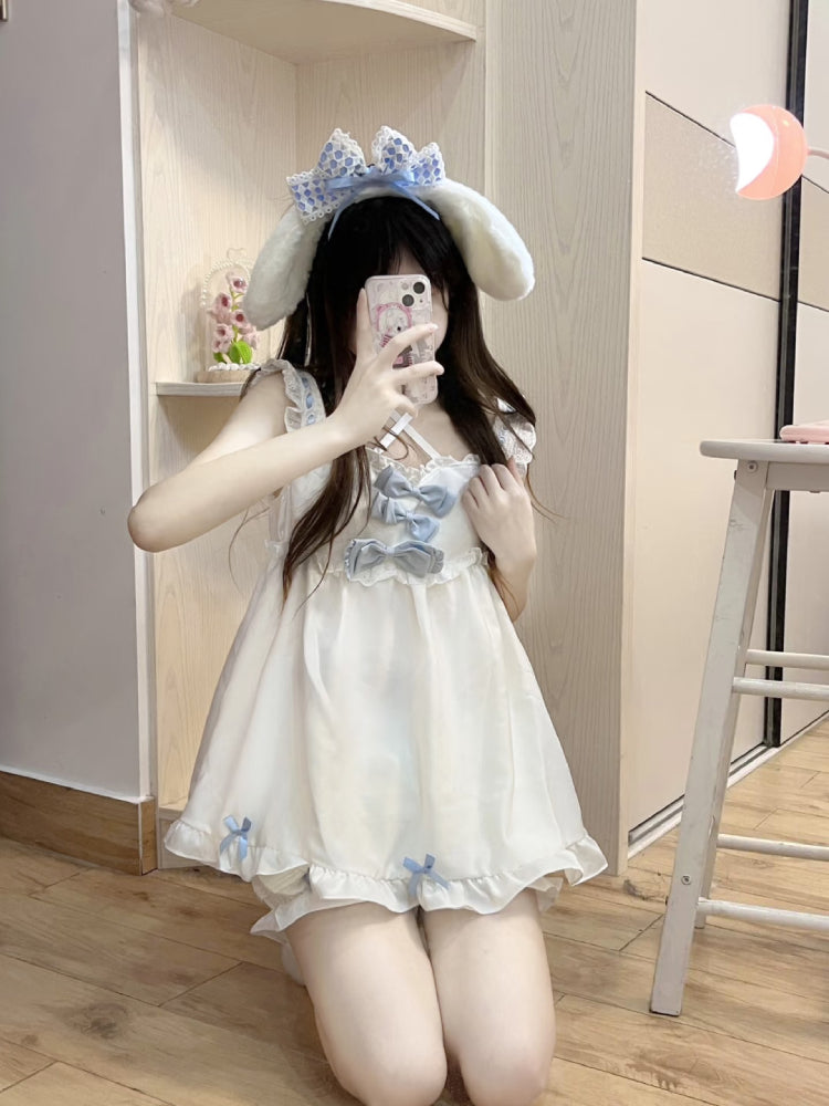 Dream Alice Satin Babydoll Pajama Set-ntbhshop