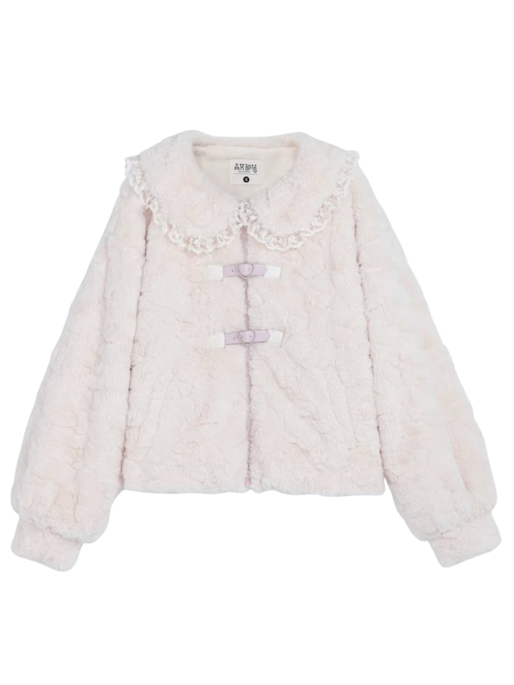 Icy Elegance Doll Collar Faux Fur Jacket-ntbhshop