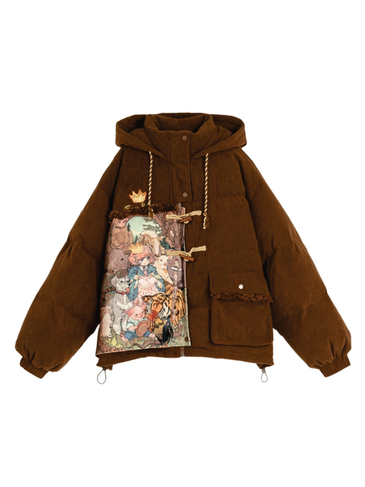 Forest Prince Corduroy Puffer Jacket-ntbhshop